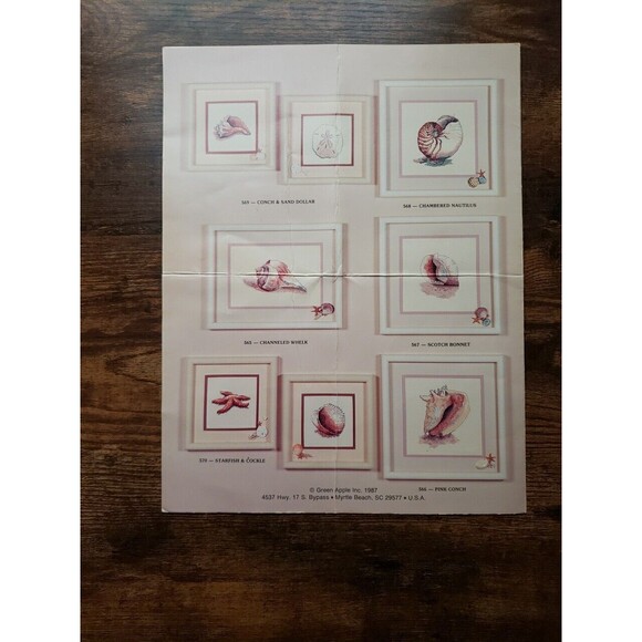 Seaside Cross Stitch Pattern Lot 4 Ray Davenport Shell Sand Dollar Beach Ocean - Picture 11 of 11